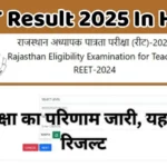 REET Result 2025 In Hindi : रीट परीक्षा का परिणाम जारी, यहां से देखे रिजल्ट